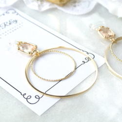 Gold Circle Hoop Earrings　 イヤリング　樹脂ノンホールピアス　R&y164　 5枚目の画像