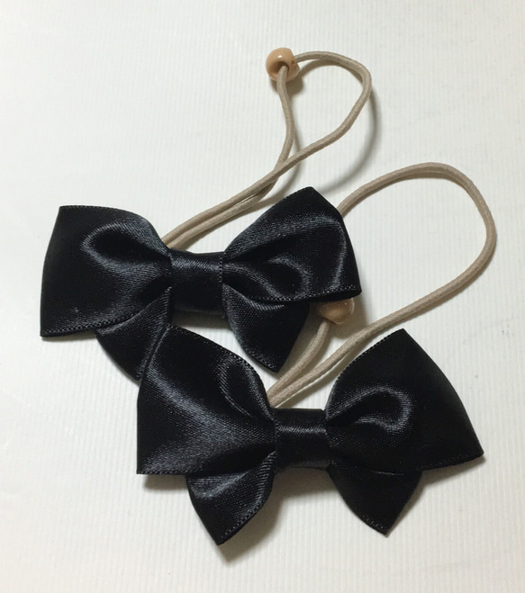 キッズ リボン ヘアゴム ブラックサテンリボン ヘアゴム CHICO 通販  