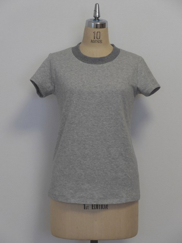 衿リブTシャツ　オーガニックコットン　グレー（受注生産） 2枚目の画像