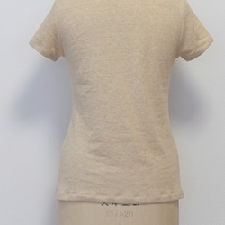 衿リブTシャツ　オーガニックコットン　ベージュ（受注生産） 4枚目の画像