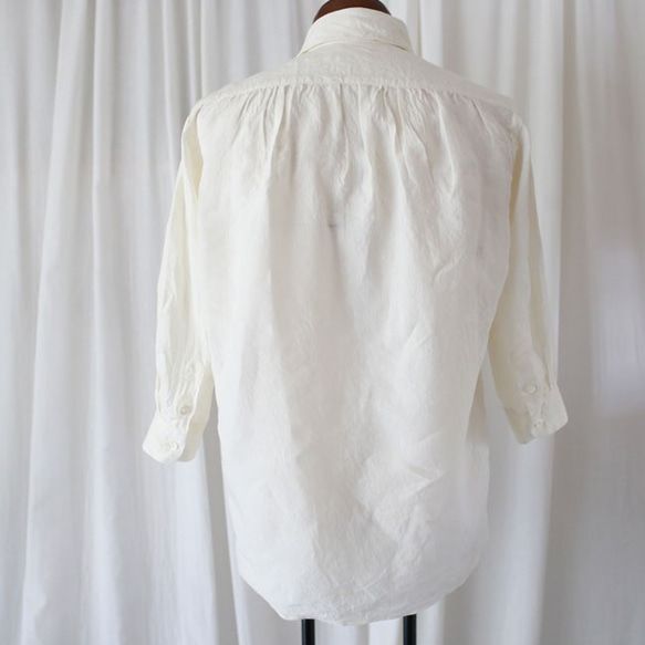 3/4 sleeve highcount linen Shirts７分袖ハイカウントリネンシャツ 9枚目の画像