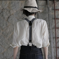 ladies' 3/4 sleeve linen Shirtsレディース７分袖ハイカウントリネンシャツ 2枚目の画像