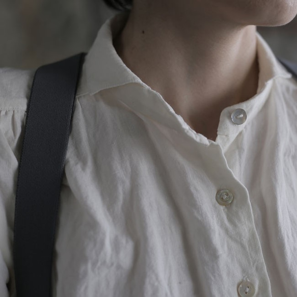 ladies' 3/4 sleeve linen Shirtsレディース７分袖ハイカウントリネンシャツ 4枚目の画像
