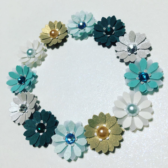 お花シール❁︎30枚❁︎ Bluegreen 3枚目の画像