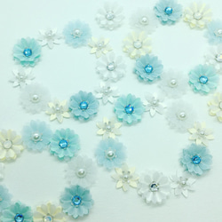 お花シール❁︎40枚❁︎blue×white 4枚目の画像