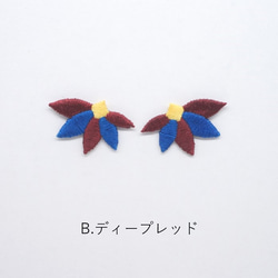 leaf 刺繍ピアス 5枚目の画像