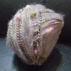 オリジナル変わり毛糸☆伊製毛糸とピンクモヘアの変わり糸♫ 2枚目の画像