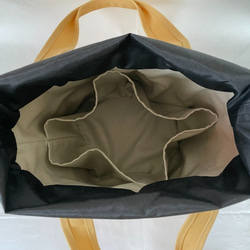 バケツ型バッグ（大）ハタラキモノ ショルダー付き　８号帆布　紺 5枚目の画像