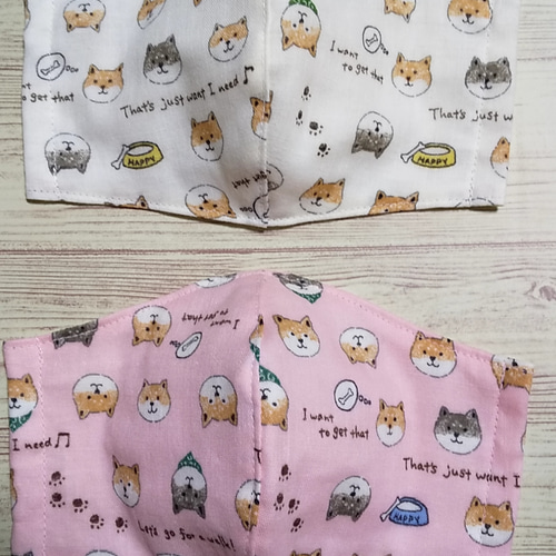 ＋1枚キャンペーン】☆柴犬マスク☆選べる2枚 セット☆生地入荷