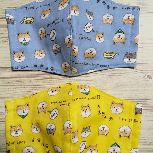 ＋1枚キャンペーン】☆柴犬マスク☆選べる2枚 セット☆生地入荷