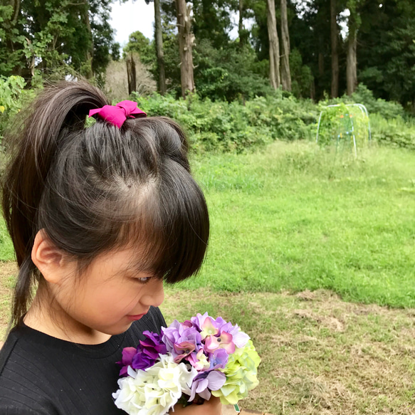 秋色　シンプルリボンバレッタ 1枚目の画像