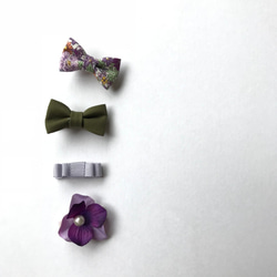 秋色　BABY&KIDS 紫のヘアクリップ4個セット 3枚目の画像