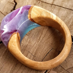 [免費送貨]工藝！天然木材樹脂“ Ring”的特殊戒指配件按所需的戒指尺寸製造！您也可以製作不同的顏色！ 第4張的照片