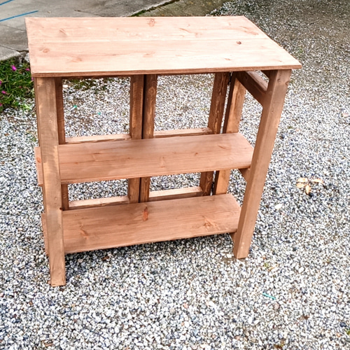 受注制作品】キャンプ用 折りたたみ収納 棚 テーブル ラック