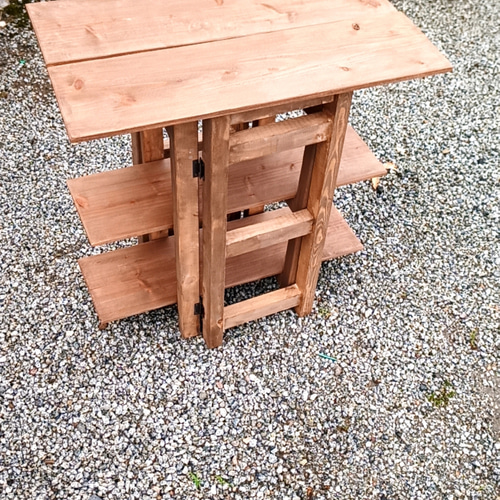 受注制作品】キャンプ用 折りたたみ収納 棚 テーブル ラック