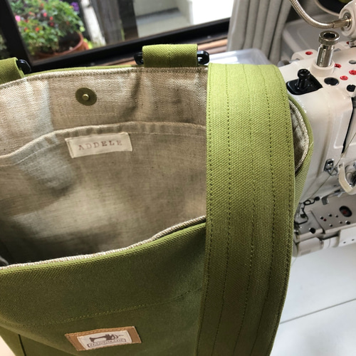 オリーブ色の2wayリュック、トート／富士金梅8号帆布 リュック