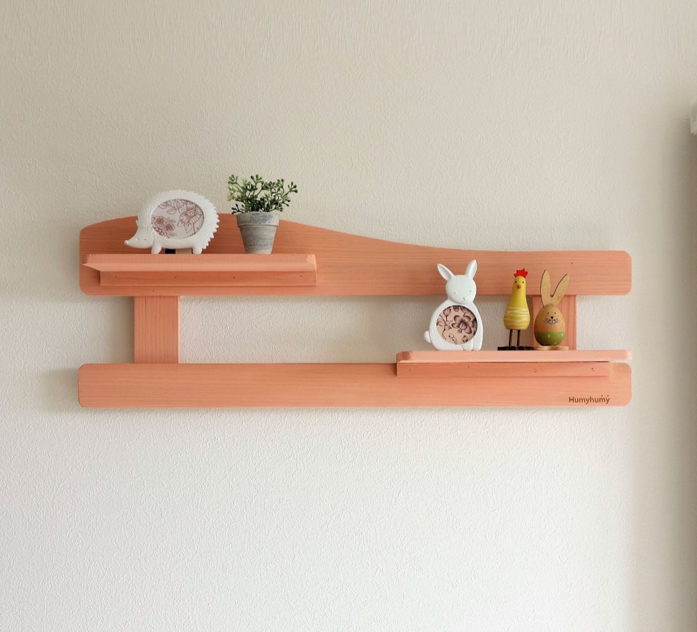 すのこ型壁掛けウォールシェルフ