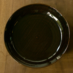 醬油黑釉中圓盤 第3張的照片