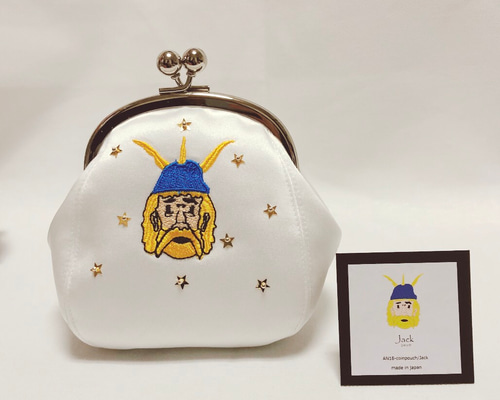 おじさん刺繍のがま口ポーチ『Jack』 がま口 mocolleu 通販 6391570