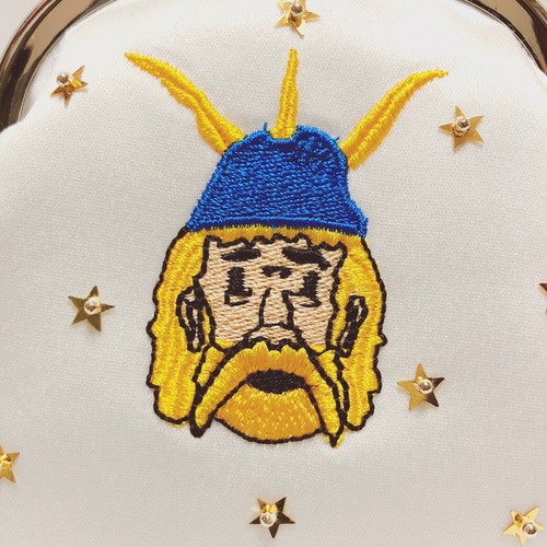 おじさん刺繍のがま口ポーチ『Jack』 がま口 mocolleu 通販 6391570