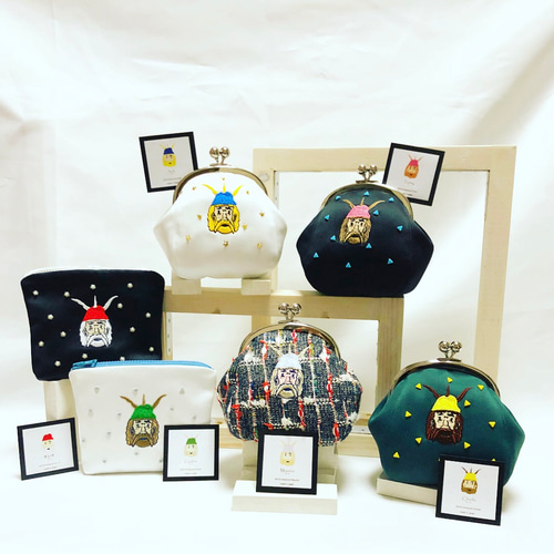 おじさん刺繍のがま口ポーチ『Jack』 がま口 mocolleu 通販 6391570