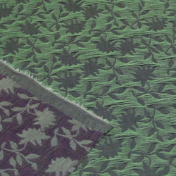 黒と緑の植物柄/クラッシュ加工/播州織広幅 3枚目の画像