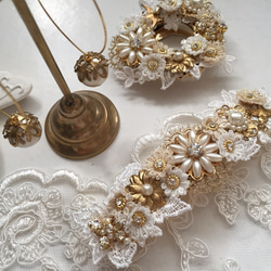 【訂做】巴洛克玻璃珍珠&amp;福燕髮夾 第2張的照片