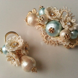 訂單生產]棉花珍珠花束Iyakafu（水藍） 第1張的照片