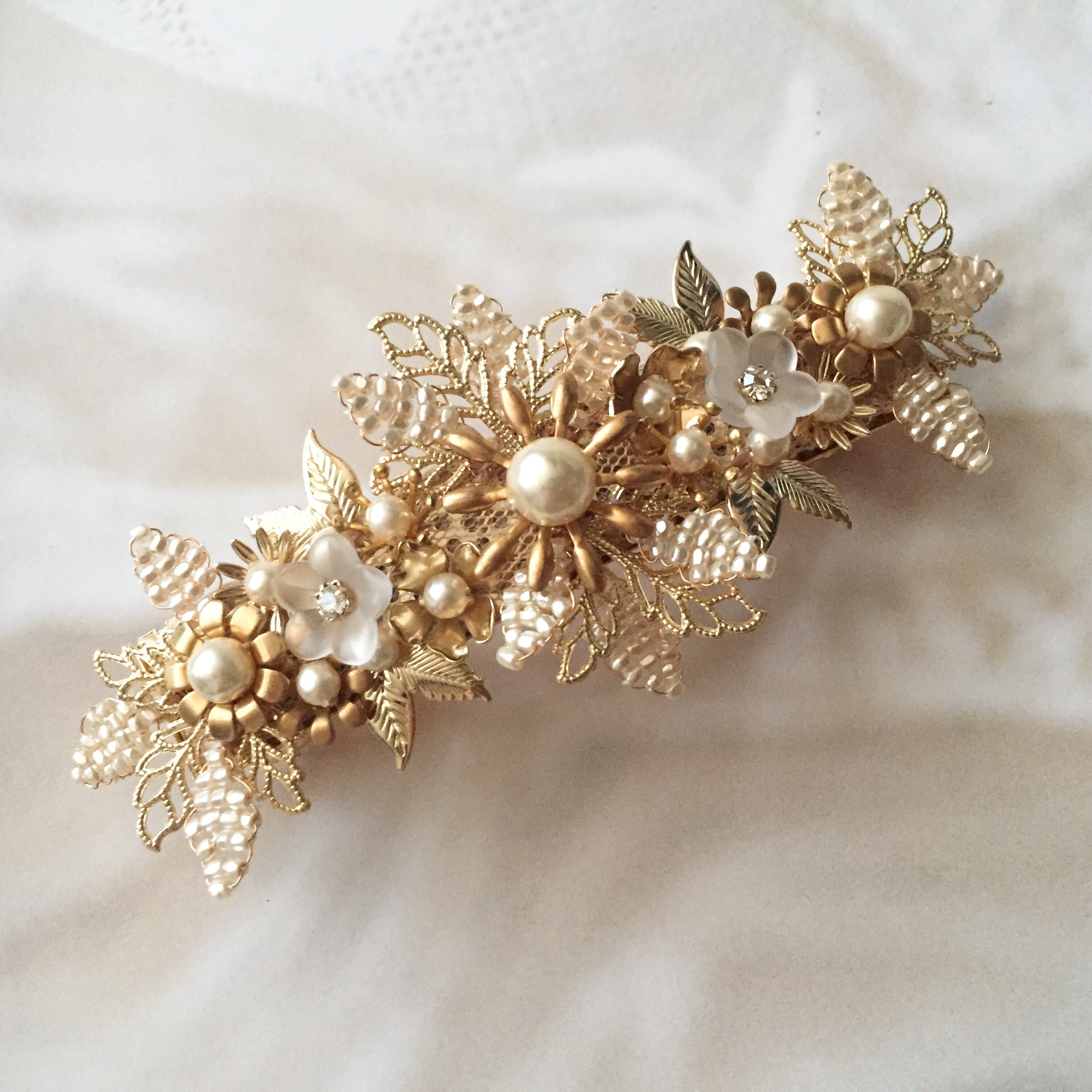 ［受注制作］petit bouquet バレッタ(ラスト1点)