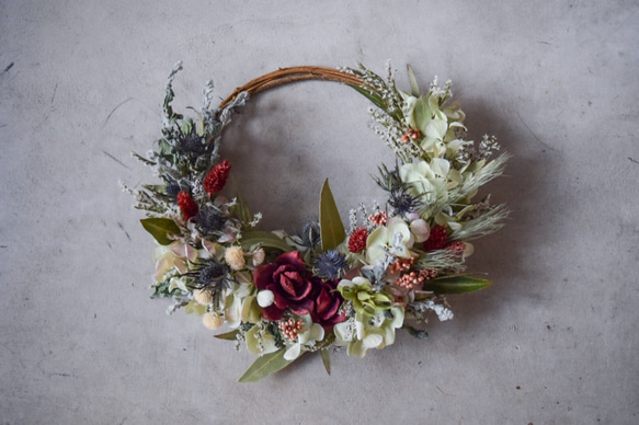 Dry flower wreath 〜tree nut flower rose~ 4枚目の画像