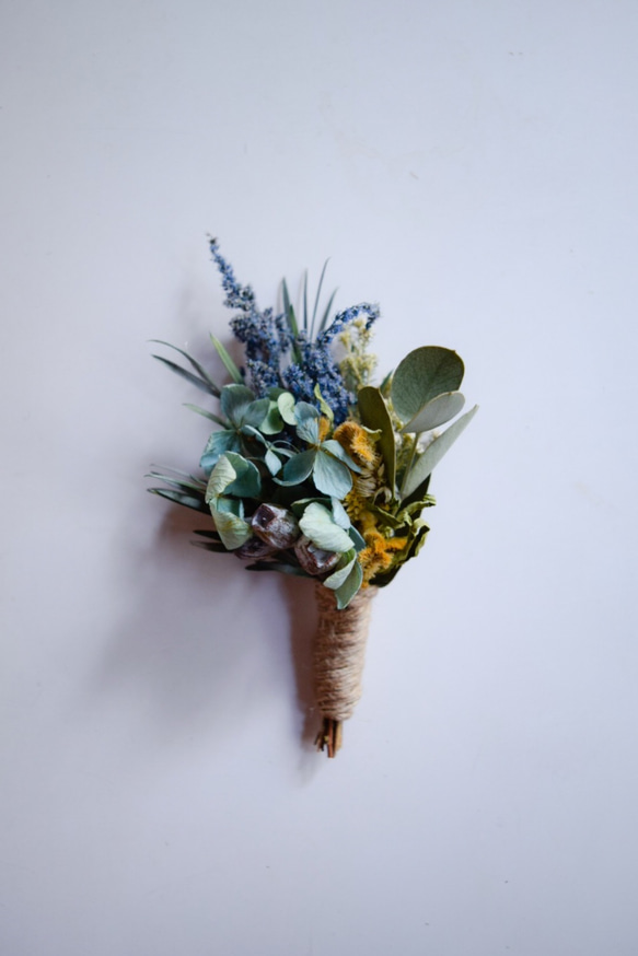 Dry flower mini bouquet & Boutonnière ~something blue ~ 3枚目の画像