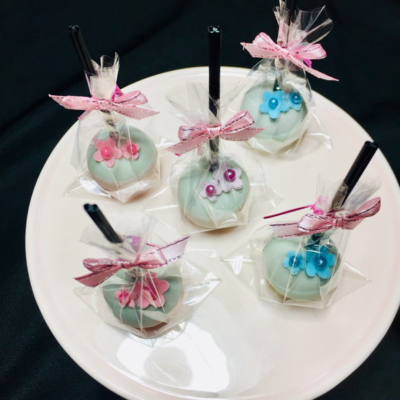 春色♬パステルフラワーケーキポップ3色×3本セット 3枚目の画像