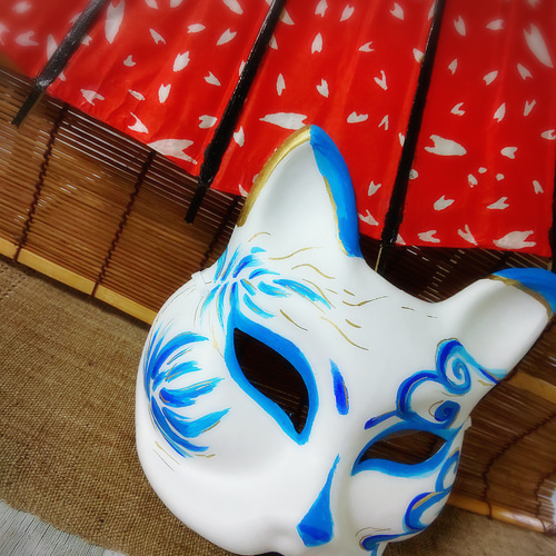 狐面（黒×銀） | iichi 日々の暮らしを心地よくするハンドメイド