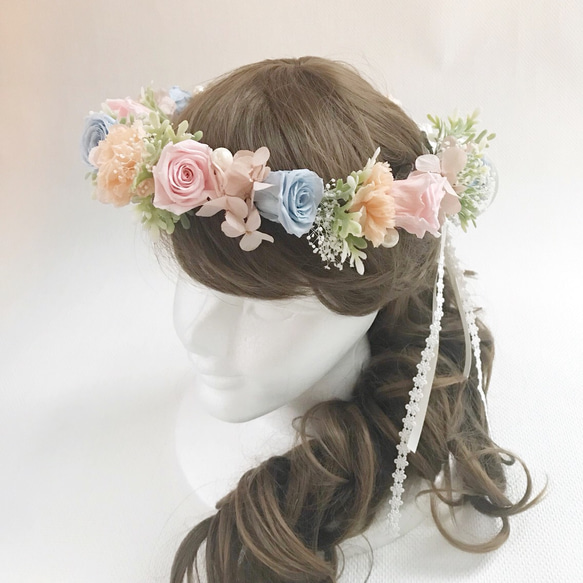 花かんむり　花冠 Flower crownドライフラワー プリザーブドフラワー 花かんむり