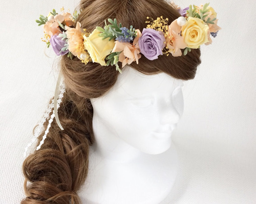 花かんむり　花冠 Flower crownドライフラワー プリザーブドフラワー 花かんむり