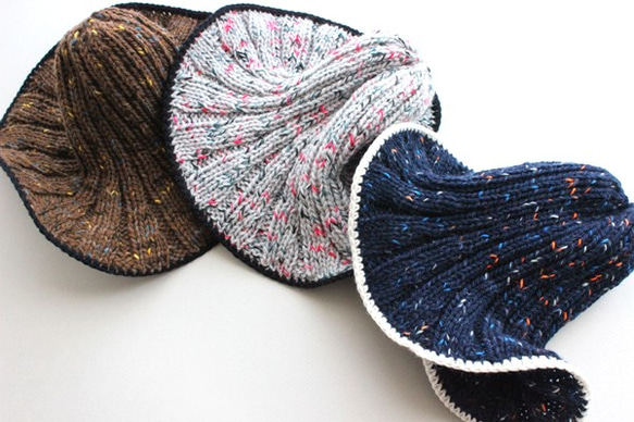 【手編みキット】 Knit Hat  / Grey (glittknit-2) 6枚目の画像