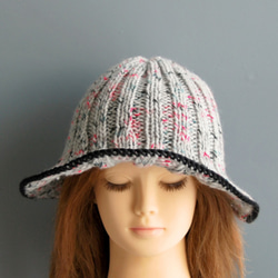 【手編みキット】 Knit Hat  / Grey (glittknit-2) 7枚目の画像