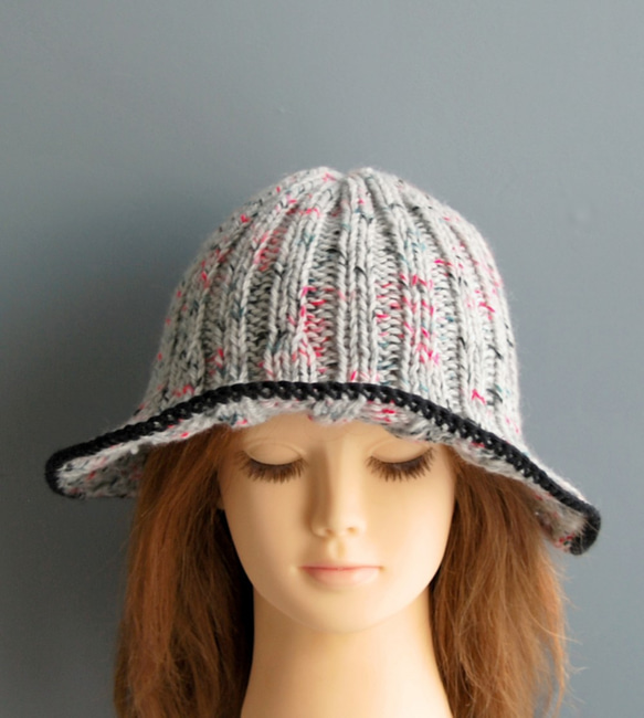 【手編みキット】 Knit Hat  / Grey (glittknit-2) 7枚目の画像