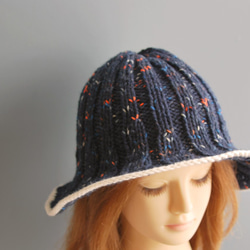 【手編みキット】 Knit Hat  / Navy (glittknit-2) 2枚目の画像