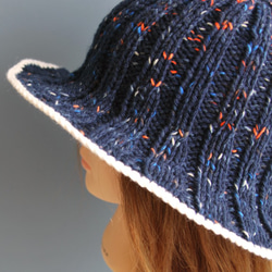 【手編みキット】 Knit Hat  / Navy (glittknit-2) 5枚目の画像