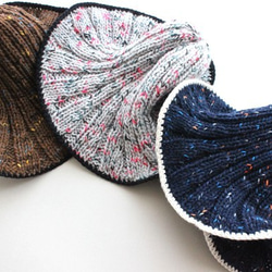 【手編みキット】 Knit Hat  / Navy (glittknit-2) 7枚目の画像