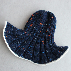 【手編みキット】 Knit Hat  / Navy (glittknit-2) 8枚目の画像