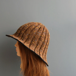 【手編みキット】 Knit Hat  / Brown (glittknit-2) 8枚目の画像