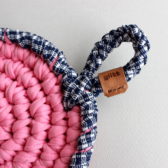 Crochet 鍋敷き / pink 3枚目の画像