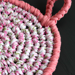 Crochet 鍋敷き /  pinkflower 4枚目の画像