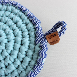 Crochet 鍋敷き / blue 3枚目の画像