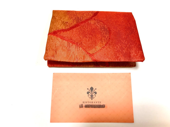 帯リメイク　金襴緞子　オンリーワン名刺入れ　風水　第一印象◎　正絹　カード入 2枚目の画像