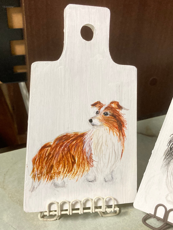 ペットの似顔絵オーダー　シェルティ ペット似顔絵オーダー 肖像画 水彩画 虹組デザイン 舞蝶 ペット