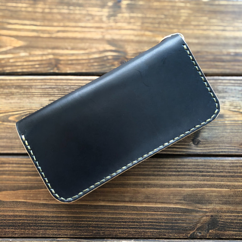 ヌメ革/丘染めB BLACK ロングトラッカーウォレット 42talon】 長 ヌメ革/丘染めB BLACK ロングトラッカーウォレット 42talon】 長