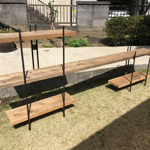 2メートルアイアン折りたたみラック 足場板棚 店舗什器 商品陳列台 棚